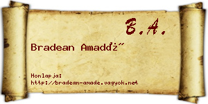 Bradean Amadé névjegykártya